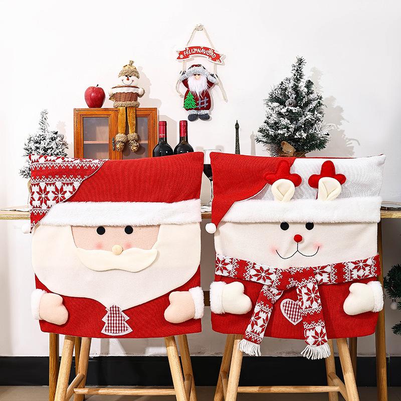 New Christmas Decoration Chair Cover Stool Cover Santa Claus Chair Cover European and American Decorative Ornaments Home Furnishings
