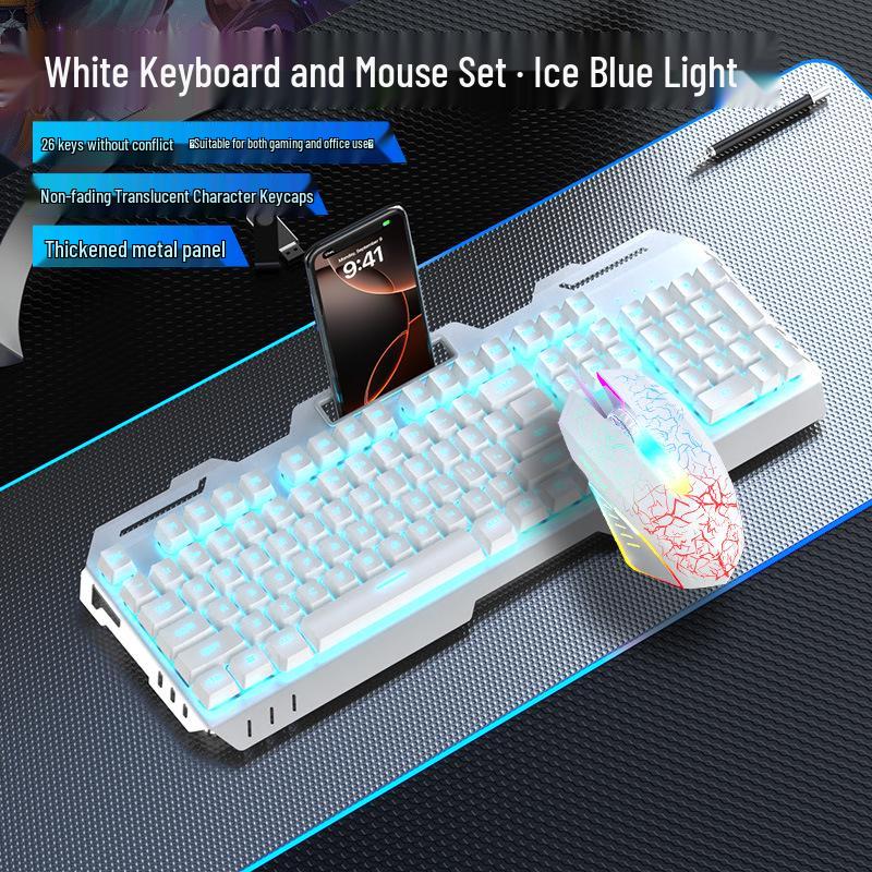 GX810 Wired Gaming Set: Mechanical Feel Keyboard, Mouse & Luminous Headset for Esports and Office.