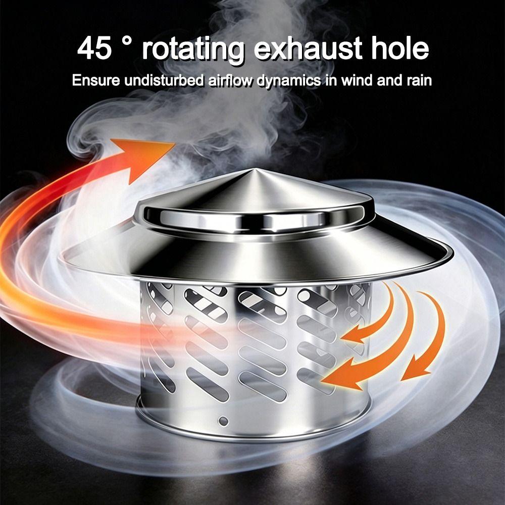 Durable 80/110/160/200mm Chimney Cap Stainles Steel Multifunctional Ventilation Ducts Roof Cover