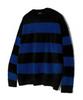 TRILLION Hairy Brush Striped Crew Neck Knit (Blue)