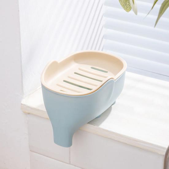 Soap Holder Non-Slip Design Easy To Clean Double Layer Versatile Soap Dish with Drain Holes Bathroom Decoration