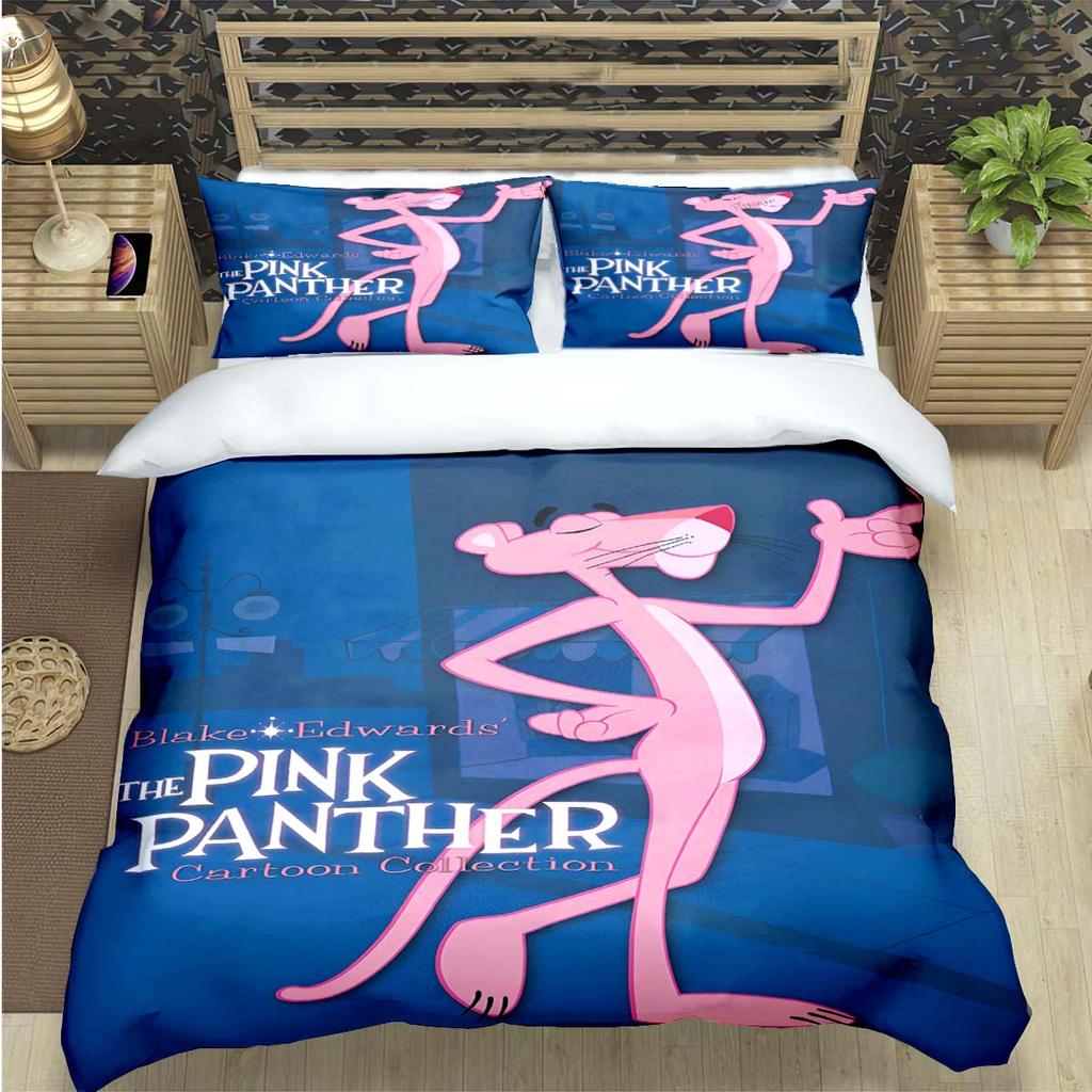Comforter Crayon Pinkpanther Print Bedding Sets Bed Supplies Set Comforter Set Teens Girls Cartoon Twin Single Kid Gift