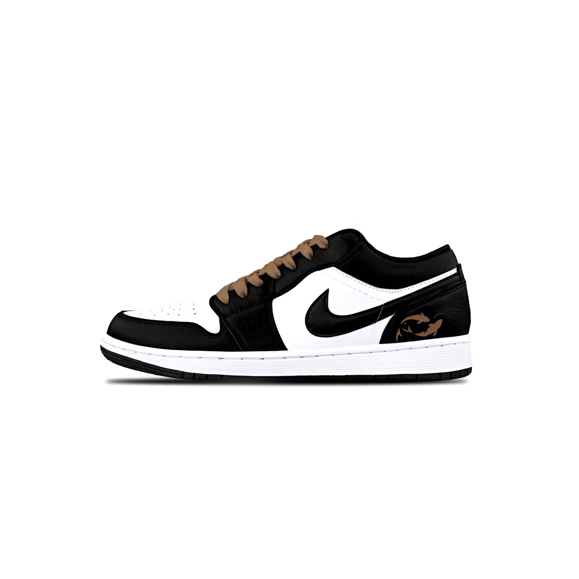 

Jordan Air Jordan 1 Brown Warrior Cushioning, Wear Resistant Low top Vintage Basketball Shoes Unisex Black White 553558-165(Team766-) 43
