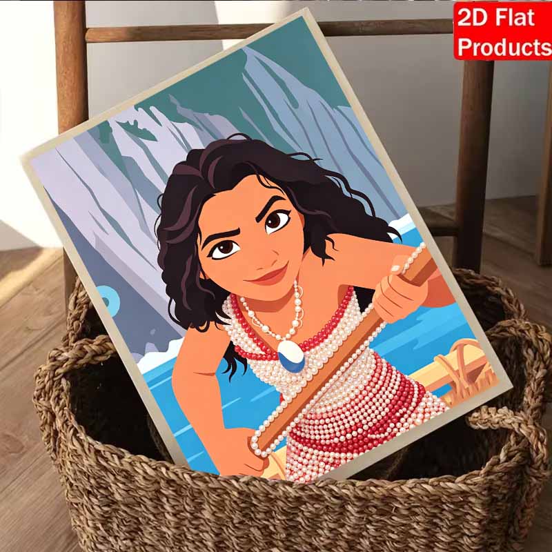 Disney Pearl Painting Moana Handmade DIY Pearl Gemstone Painting Pictures Crafts Special Shape Home Wall Decoration