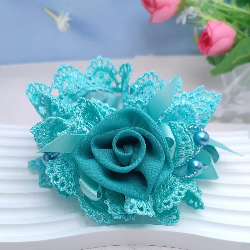 Red Flowers Wide Circle Elegant Headband Female Elastic Rubber Band Ponytail   Coles Para El Pelo  Scrunchies  Hair Accessories