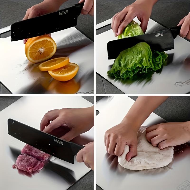 3pcs Premium Stainless Steel Cutting Board Set - Durable, Easy To Clean, Rust-Resistant, BPA-Free, Space-Saving Kitchen Ready for Food Preparation