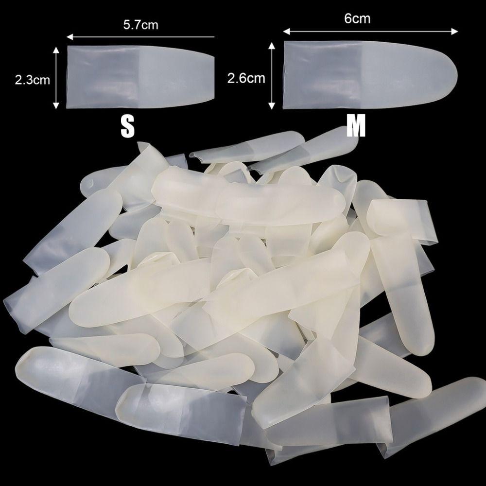 50Pcs Disposable Finger Sleeve Ultra Thin Non-slip Finger Protection Sleeve Frosted Fingertip Cover Nail Tools
