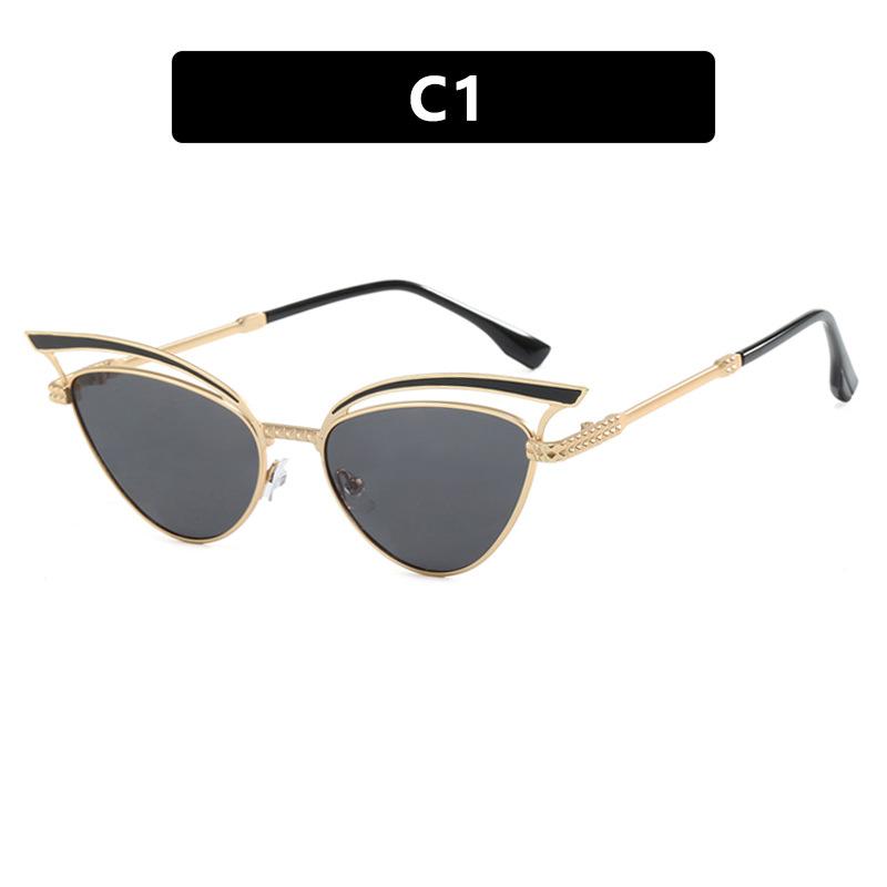 Hollowed Sexy Cat Eye Sunglasses for Women Fashion Trendy Luxury Brand Designer Casual Outdoor Sun Glasses Y2k Shades Eyewear
