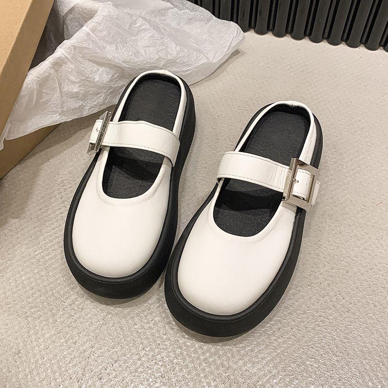 Simple Design Bag Head Slippers 2025 Spring and Summer New Fashion Versatile Comfortable Bag Head Half Slippers Women's Wear