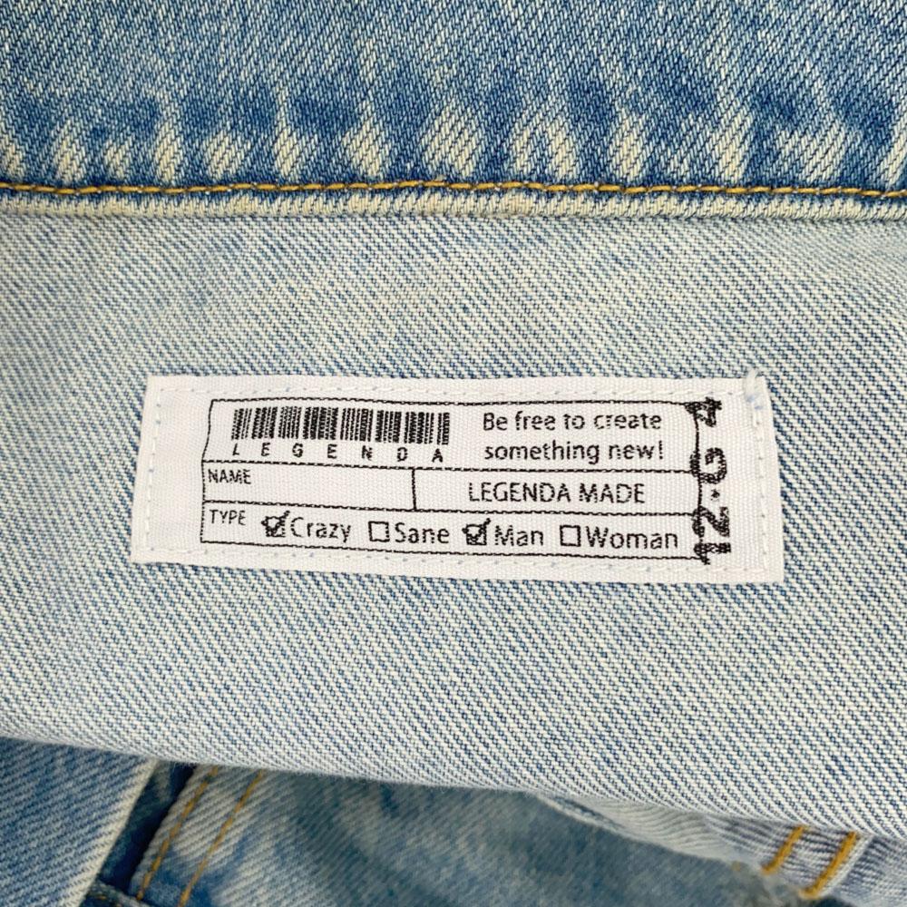 LEGENDA Floral Damage processing Denim Jacket M jeans Men's Used