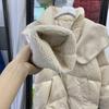 Winter Herbst Mode Frauen Lose Gepolsterte Zipper Einfarbig Jacke Mit Kapuze Kragen Alle Spiel Warme Weiße Ente Unten Mantel