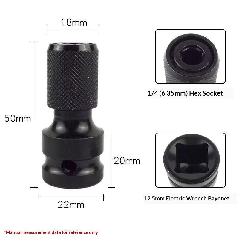 1/2Pcs Impact Wrench To Drill Adapter 1/2 To 1/4 Hex Converter Socket Extension Bit Holder For Electric Wrench And Power Tools