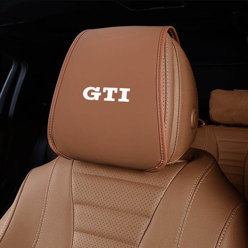 Car Decal Volkswagen Car Pillowcase Car Supplies Leather Headrest Cover For VW Golf GTI Polo Phaeton Anti Fouling Decoration Mat zj7