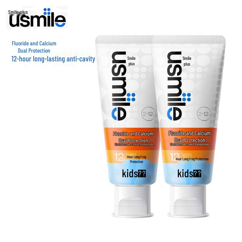Usmile Kids Fluoride Toothpaste - Strawberry & Peach (2-Pack)