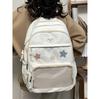 Japanese Y2k Aesthetic Star Transparent Backpack Women Students Casual Kawaii Star Schoolbag Girl High Capacity Preppy Backpacks
