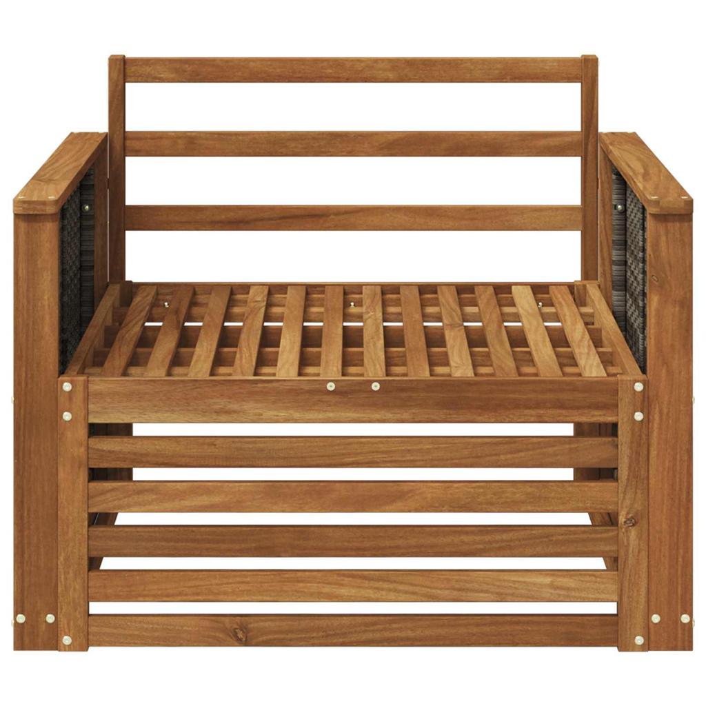 Outdoor Middle Sofa Solid Acacia Wood Natural Finish