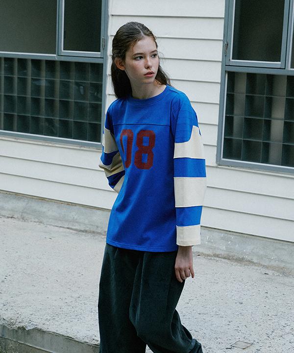 GREENBUTTER Shoulder Patch Rugby Tee (Cobalt)