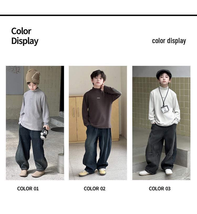 Suéter Quente e Grosso para Meninos - Moda Casual Outono/Inverno 2025 Gola Alta