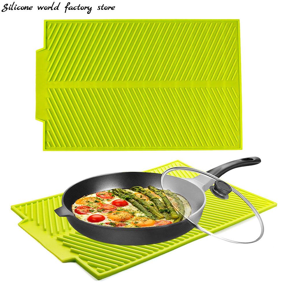 Silicone World Silicone Water Filter Mat Household Kitchen Countertop Drainage Mat Multifunctional Insulated Meal Mat Drying Pad