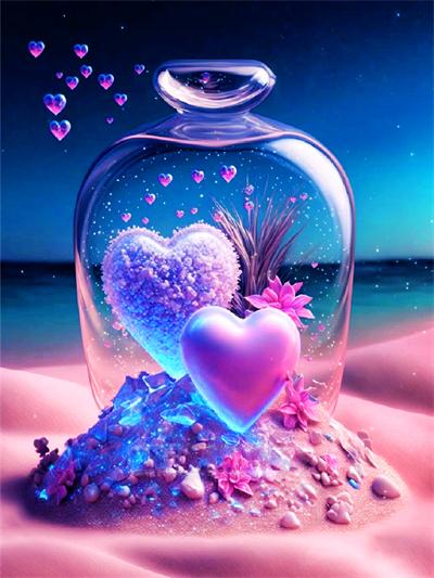 New Arrival Diamond Mosaic Love Stone Embroidery Heart Cross Stitch Seaside Painting Flower Fantasy Landscape Wall Decor