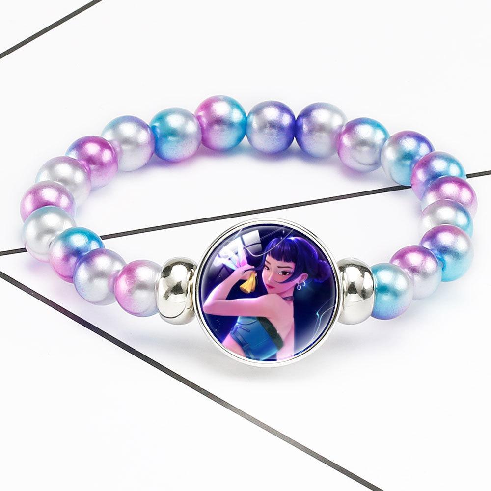 Gradual Change Beaded Bracelet Rumi Zoey Mira Embedded Crystal Bracelet Hidden Buckle Removable Elastic Jewelry