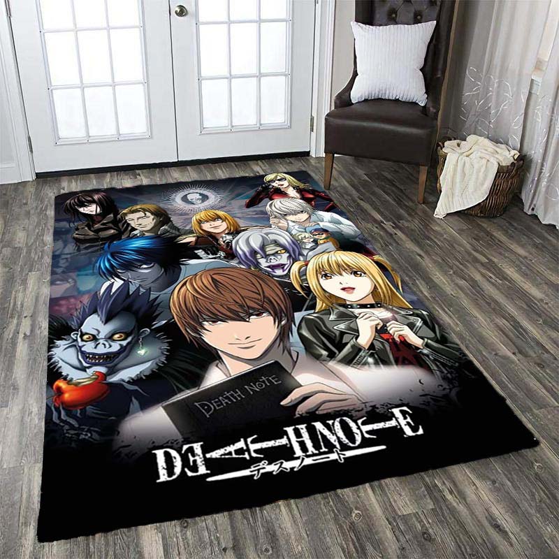 Death Note Comic Printed Carpet Living Room Bedroom Area Rug Coffee Table Carpet Anime Mat Cartoon Rug Anti-slip Home Decoration
