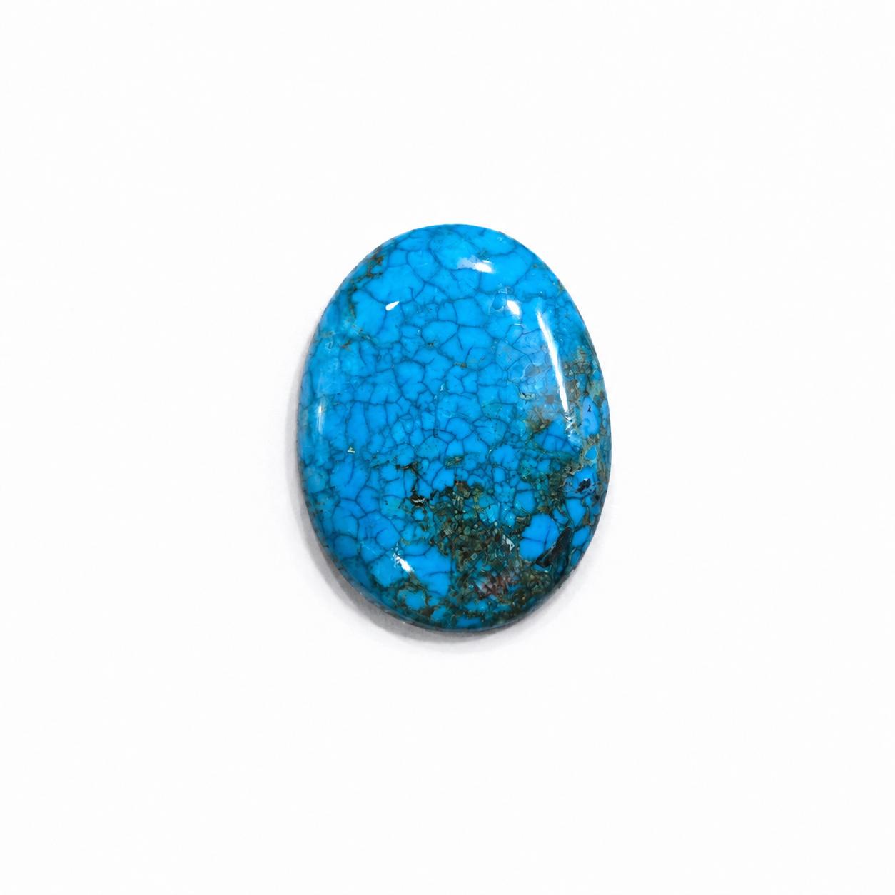 Blue Turquoise Oval Cabochon Gemstone | Natural Turquoise Jewelry Making Stone 28x36mm синий