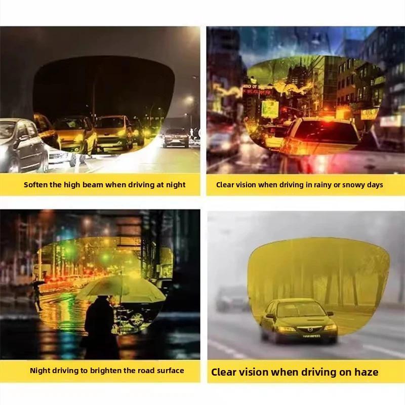 Fashionable Square Frame Photochromic Night Vision Myopia Glasses For Night Driving Anti-Glare Daytime Uv Protection Goggles
