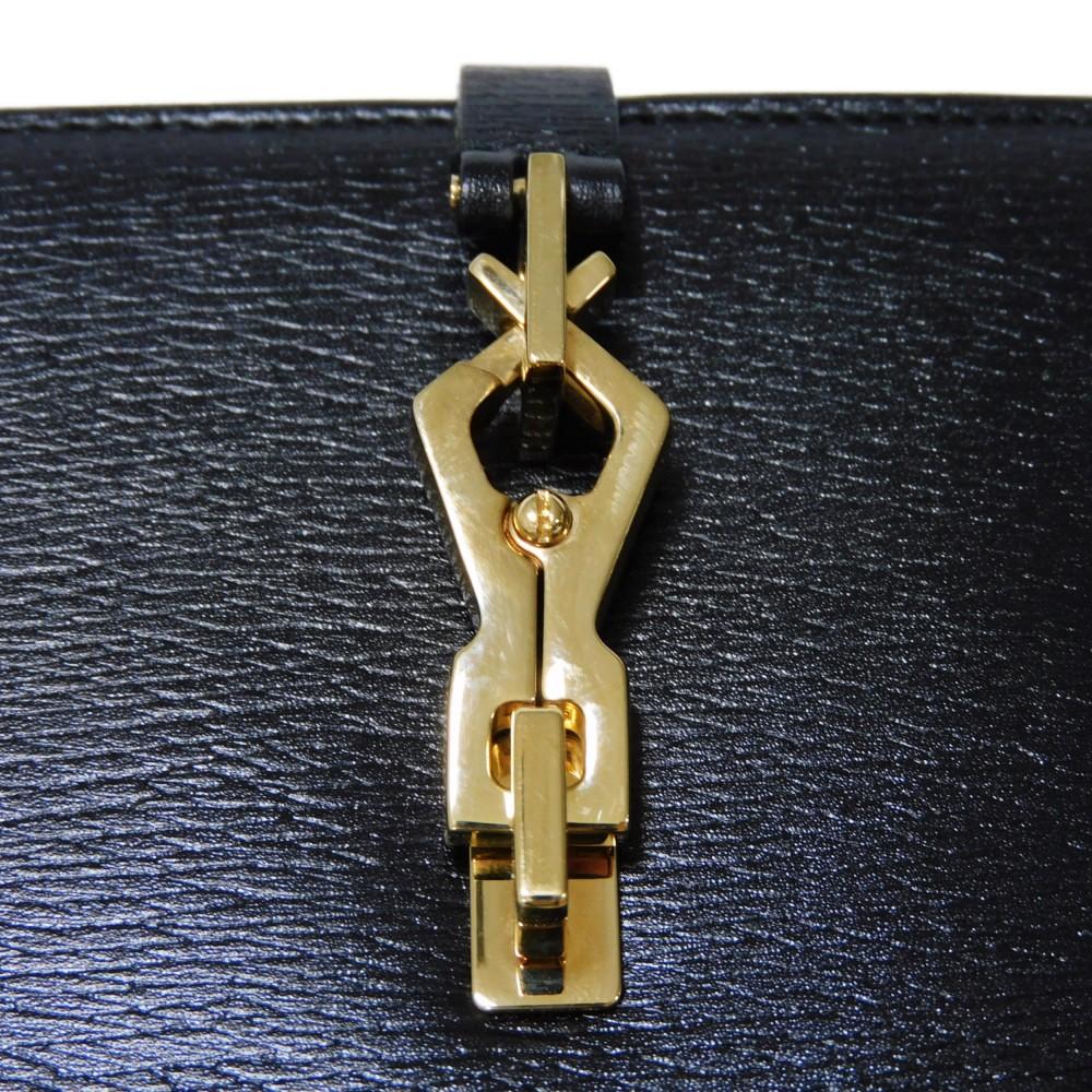 Used 9539 Old Jackie Compact Wallet 035 2169 7941 Vintage Gold Billfold Coin Purse Black Unisex from Japan AUTHENTIC