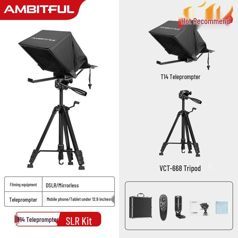 Zhi Jie T14 Portable Folding Teleprompter for DSLR, Smartphone, and Tablet