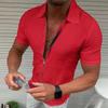 Men's Light Business Office Casual Zipper Short Sleeve Shirt
