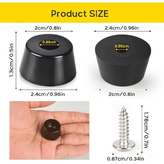 8 Pieces Cutting Board Rubber Feet Non-Slip Cutting Board Feet Round Rubber Feet Bumper for Elevate Cutting Board Furniture Electronics Kitchen