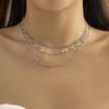 Versatile Simple Design Crystal Stacked Collarbone Chain, Cold Wind Temperament Metal Necklace Woman