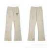 Pantaloni Jogging A Zampa da Uomo Autunnali in Cotone con Coulisse e Stampa a Schizzi d'Inchiostro Pantaloni Casual High Street