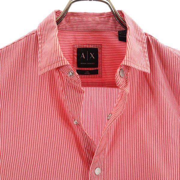 Armani Exchange Striped Pattern Long Sleeve Shirt XS Red Men's Used