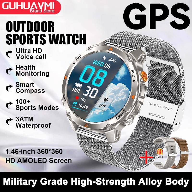New Military Outdoors BT Call Smart Watch Built-in GPS Compass Barometric Altimeter 10ATM Waterproof Sports Smartwatche Men