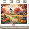 1pc Autumn Harvest Scene Polyester Flag - Vibrant autumn-themed background with windmillszyc