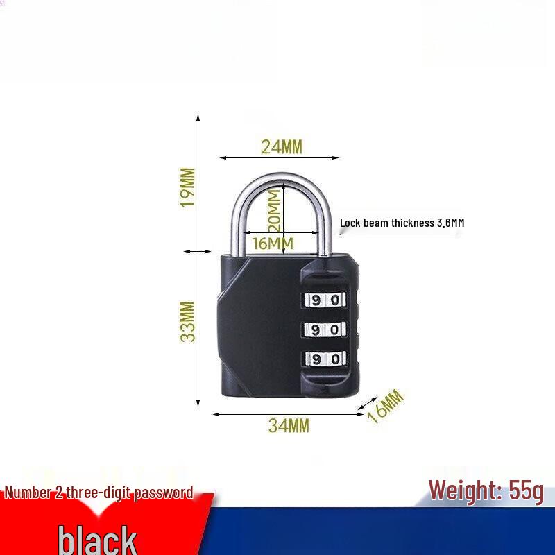 Miling Mini 3-Digit Combination Lock