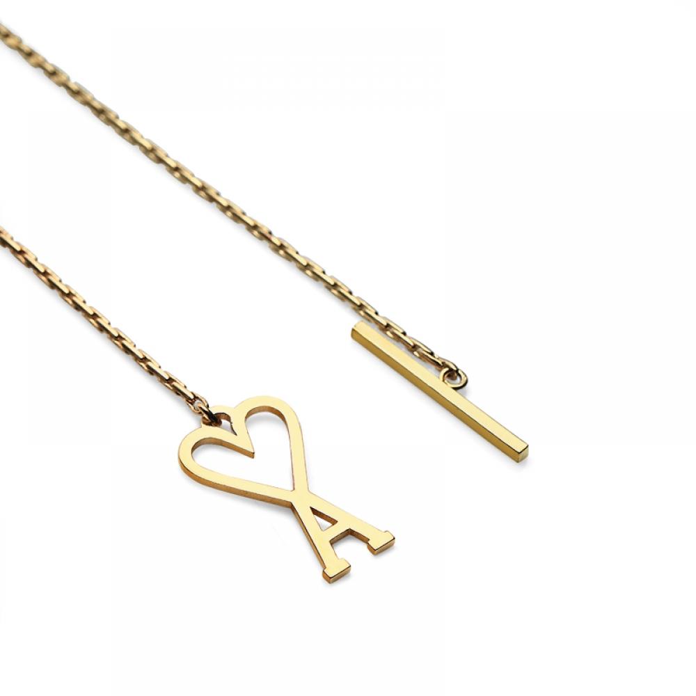 Ami Ujw916 361 902 Ami De Coeur Heart Logo Chain Necklace