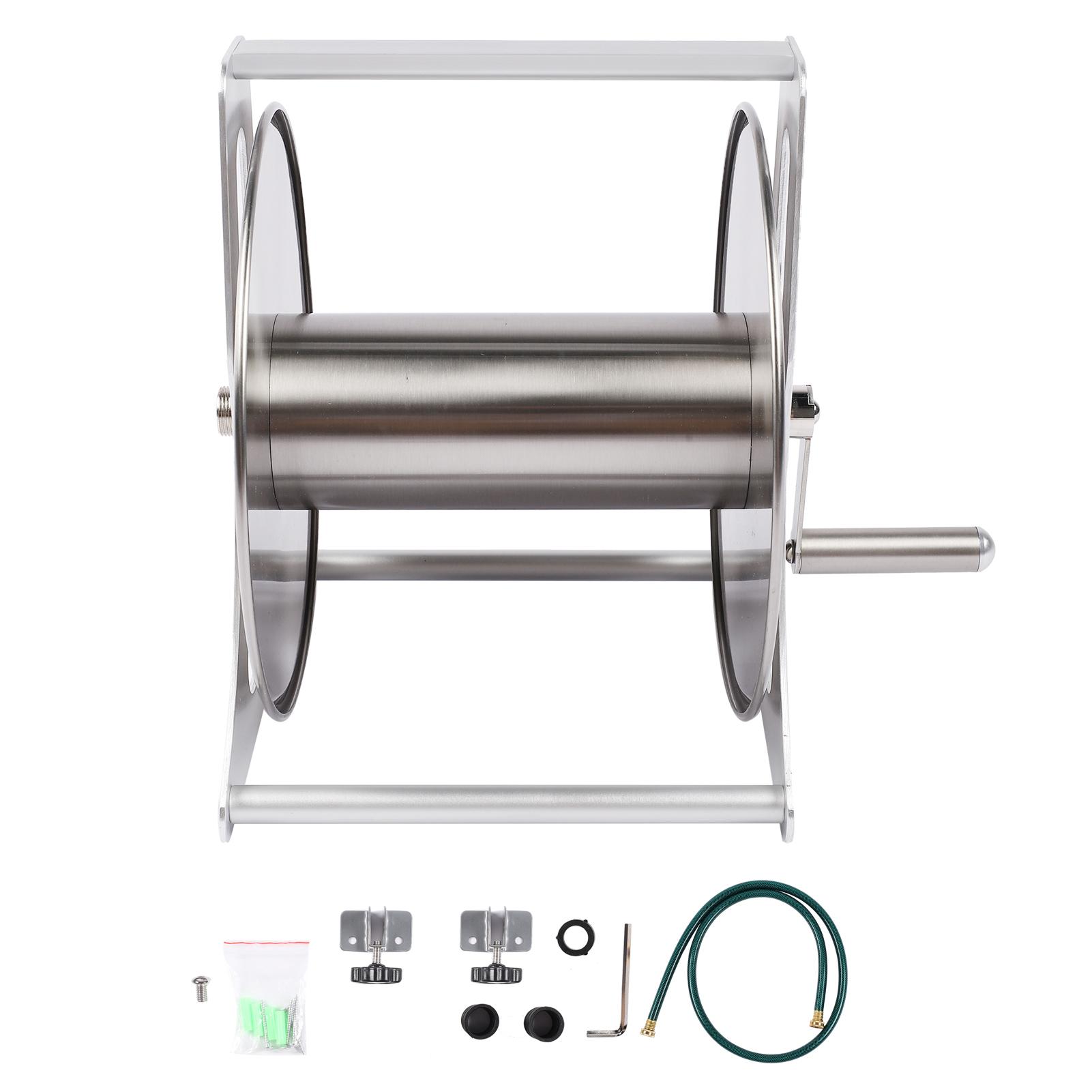 

Комплект стойки для катушки для садового шланга, настенный портативный автоматический держатель для хранения водопроводных труб, инструмент для намотки( белый