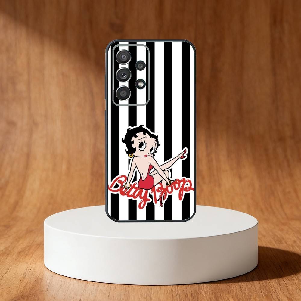 B-Betty Cute B-Boop Phone Case For Samsung S25,S24,S21,S22,S23,S30,Ultra,S20,Plus,Fe,Note,10,9,5G Black Cover
