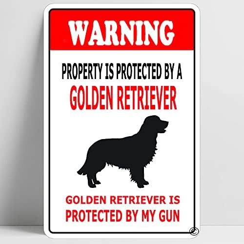 

Warning Beware of Golden Retriever Funny Metal Sign Decoration TIN Sign 20x30cm（7.8x11.8inch）