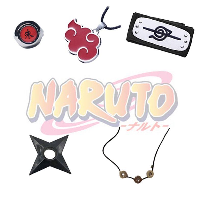 Naruto Inspired Ring Necklace Set Abs Plastic Anime Fan Gift Characters)