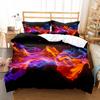 Ice and Fire Pattern Duvet Cover Set Single Double Size Polyester Comforter Cover for Teens Adults Bedding Set with Pillowcase