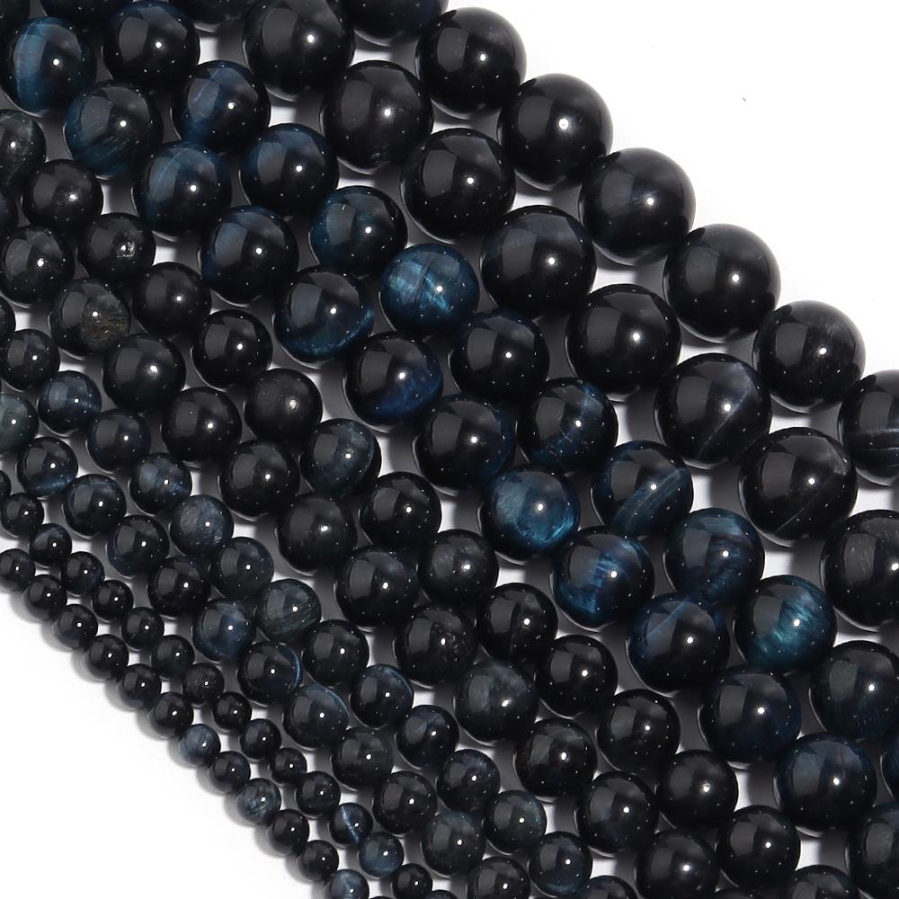 1 Strand Natural Tiger Eye Stone Beads Multicolor Round Loose Spacer Beads 4-12mm for Jewelry Making DIY Bracelet Accessories
