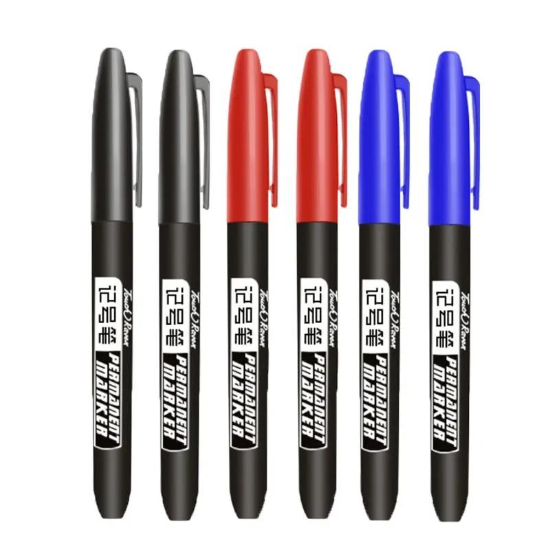 6/10 PCS Permanent Marker Pen Manga Drawing Markers Black Blue Red Waterproof Ink Sketch Pens Stationery Art School Supplies