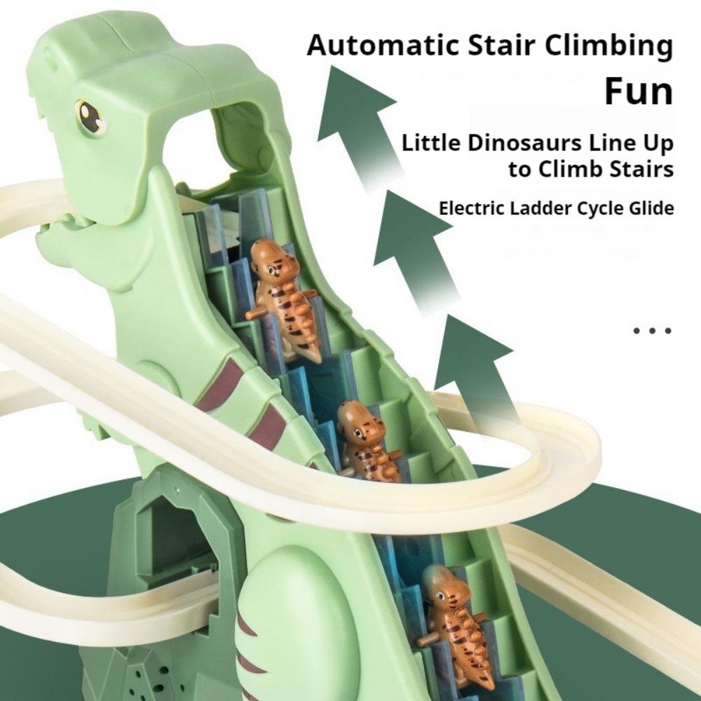 Dinosaur Assembly Stair Climbing Toy Educational Fun Electric Slide Track Toy Car