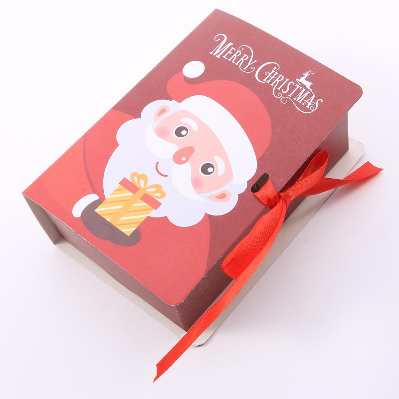 5Pcs Book Shape Merry Christmas Candy Boxes Bags Christmas Santa Claus Gift Box Navidad Natal Noel Party Decoration Supplies