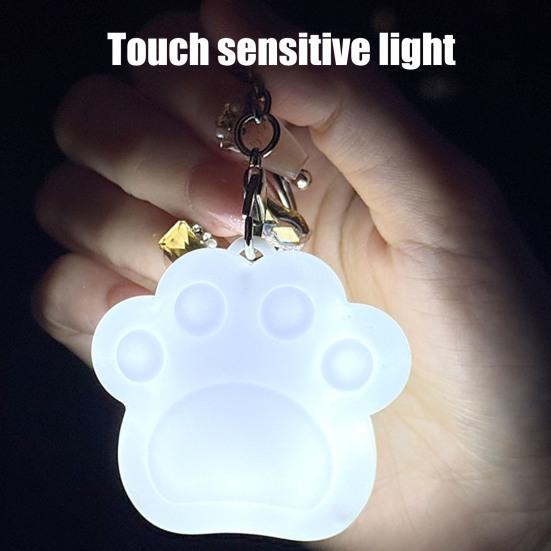 Keychain Pendant Cat Paw Cloud Heart Design Purse Light Ultra-Thin Touch Sensor Light Rechargeable LED Lamp