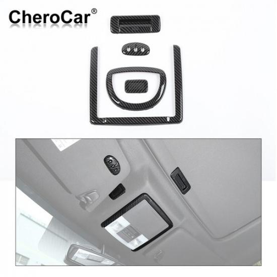 For 09+ Ford F150 Inner Roof Read Light Skylight Handle Frame Trim Carbon Fiber